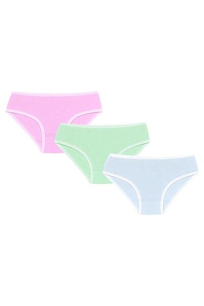 OrganicKid Ease Kız Çocuk Yeşil/Lila/Mavi İç Çamaşır Set 3'lü