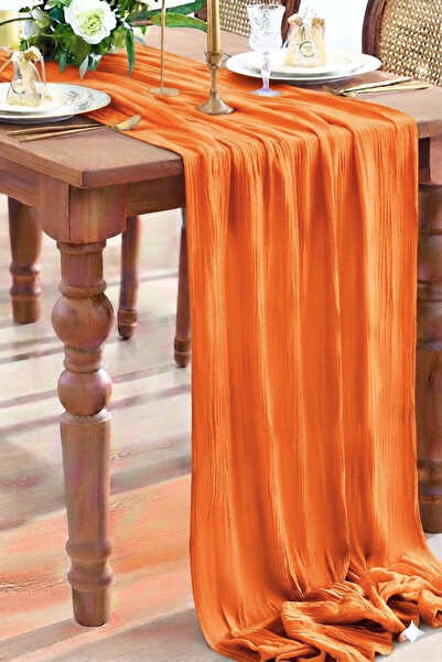KAMİZ Bohemian Runner Tablecloth Orange Modern Home Decor Wedding Engagement ...