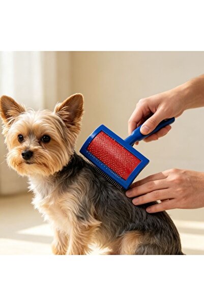 idei Small Pet Slicker Brush with Round Toe Needles 13cm, Grooming Brush for ...