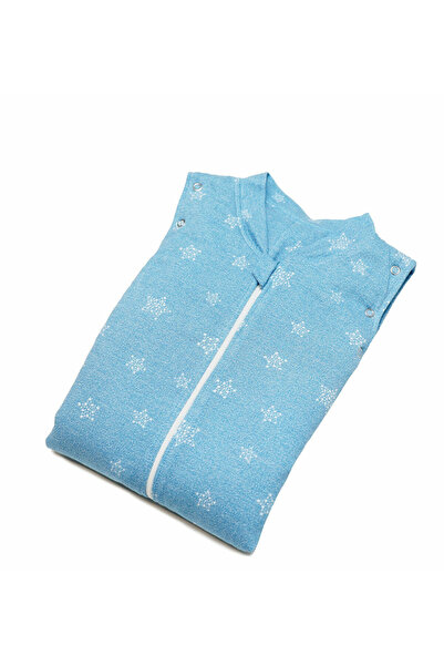 kidsdecor Sac de dormit cu picioruse pentru copii 6-24 luni, Stars in your eyes - Blue, grosime 1 tog, lungime 70 cm