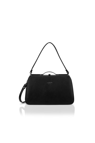 Lavie Luxe Women's Book Satchel Frame Bag (Black)