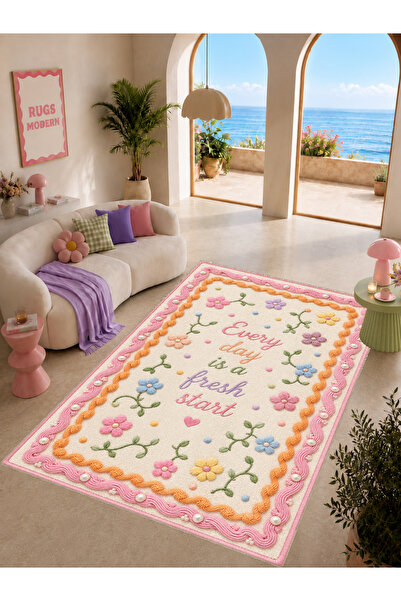 Rugs Modern Halı AURA Oh Hi! Yazılı Desenli Dokuma Taban Dekoratif Halı aura4086