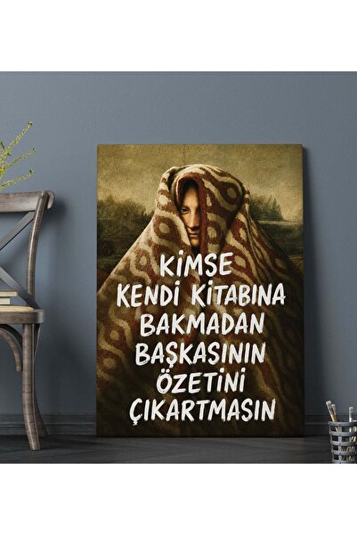 Bk Gift Vintage Klasik Sanat Esprili Sözlü Dekoratif Kanvas Tablo - 11