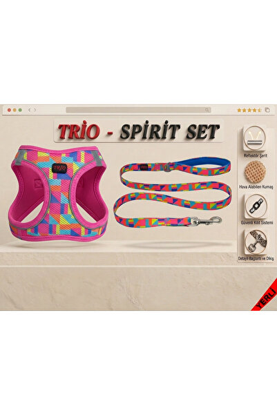 Trio Air -Mesh Küçük ve Orta Irk Kedi Köpek Göğüs Tasması Yumuşak, Nefes Alab...