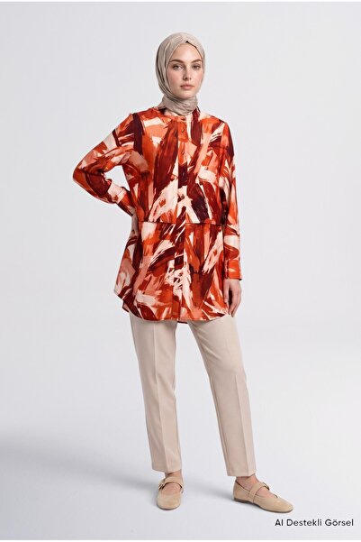 Armine Abstract Patterned Tunic Orange