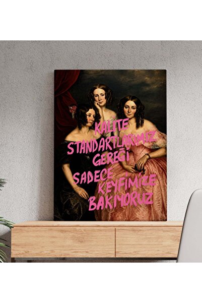 Bk Gift Vintage Klasik Sanat Esprili Sözlü Dekoratif Kanvas Tablo - 43