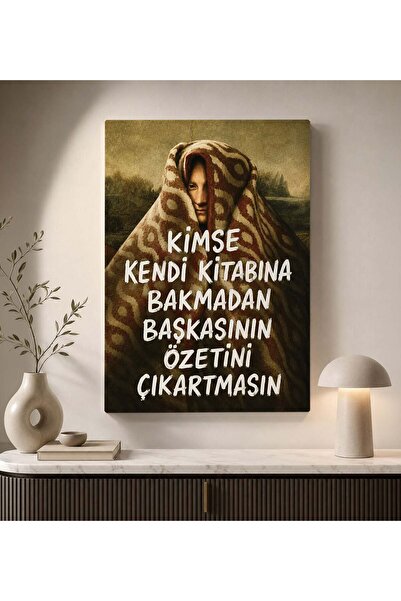 Bk Gift Vintage Klasik Sanat Esprili Sözlü Dekoratif Kanvas Tablo - 11