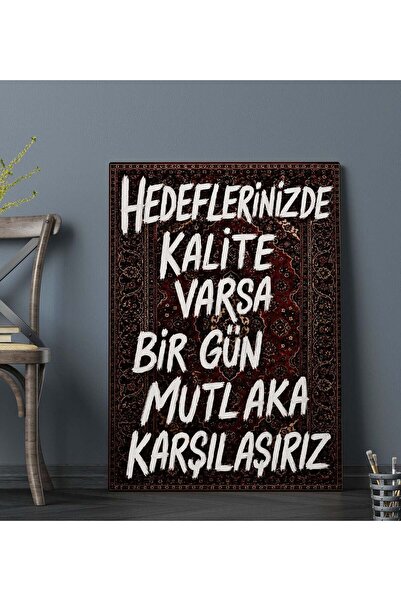 Bk Gift Vintage Klasik Sanat Esprili Sözlü Dekoratif Kanvas Tablo - 37