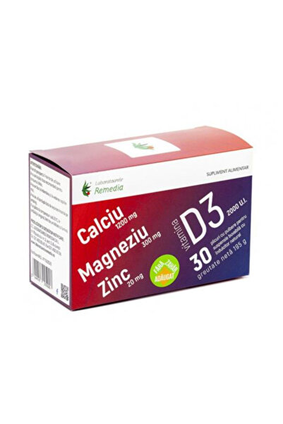 Remedia Ca + Mg + Zn + Vitamina D3 Remedia, 30 plicuri