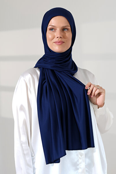 ihvan online Women's Viscose Shawl Flexible Hijab Long Seasonal Navy Blue