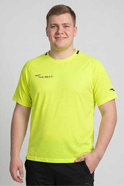 Anta Men Sportswear Fit Short Sleeve Running T-Shirt, Lime green