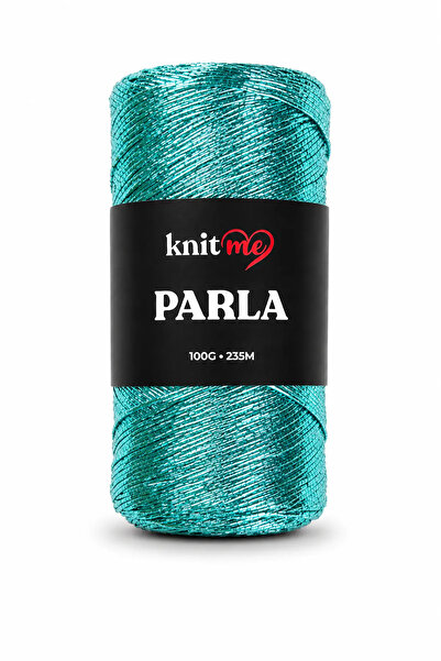 knitme خيط حياكة لامع باللون الأخضر النييلي من بارلا، خيط حياكة سوبلا، 100 جر...