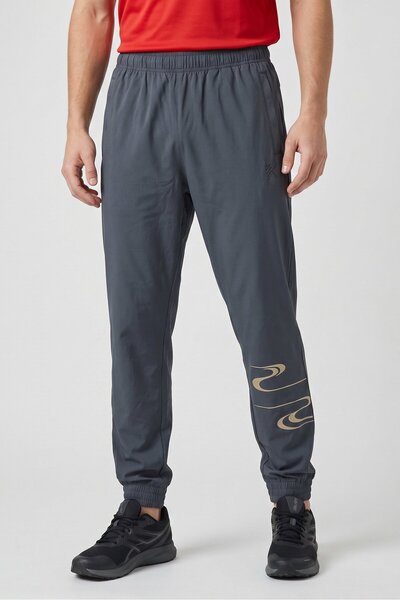 Anta Men Regular Fit Outdoor Track Pants, Grey