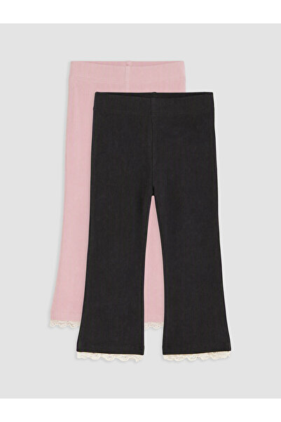 LC Waikiki Vizyon New Season Black Girls' Spanish Leggings 2-Piece Set