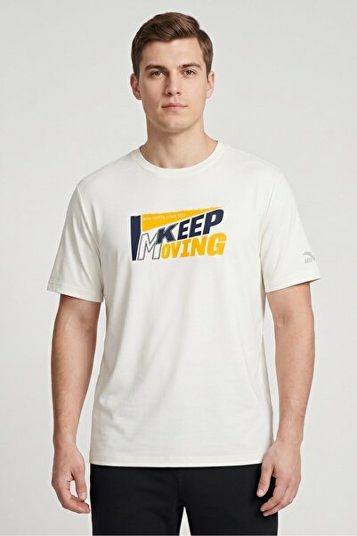 Anta Men Regular Fit Short Sleeve Outdoor T-shirt, White