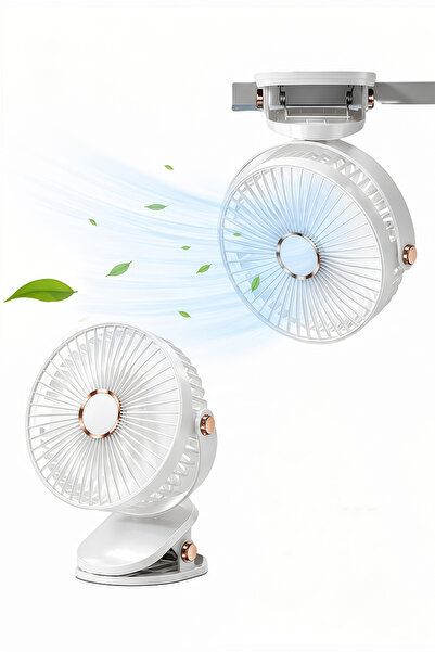 Axpeih USB Rechargeable Mini Fan with LED Light, 2400mAh Portable Desk Fan, 3...