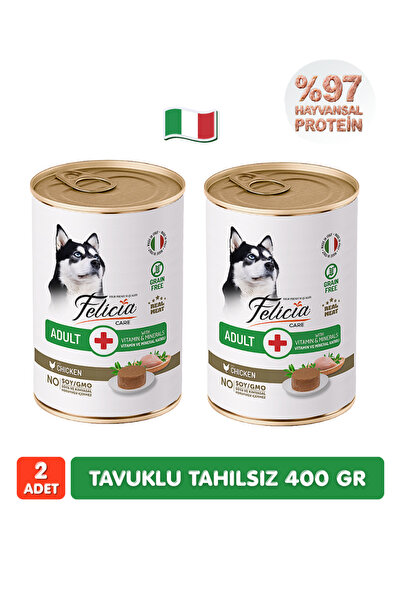Felicia %97 Proteinli Tahılsız Tavuklu Ezme Yetişkin Köpek Konserve Maması 40...