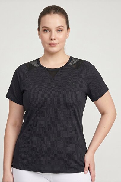 Anta Women Sportswear Fit Short Sleeve Running T-Shirt, Black