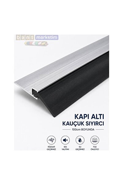 BantMarketim Kapı Altı Alüminyum Sıyırıcı Kauçuk 100 Cm