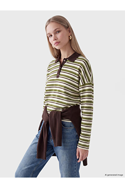 LC Waikiki I Devrik Roba Yaka Striped Women's T-Shirt from the Freezen Store