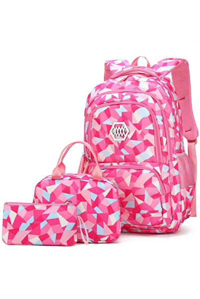 GGEROU Geometric-Print Backpack and Lunch-Bag Set for Girls-Boys Middle-Schoo...