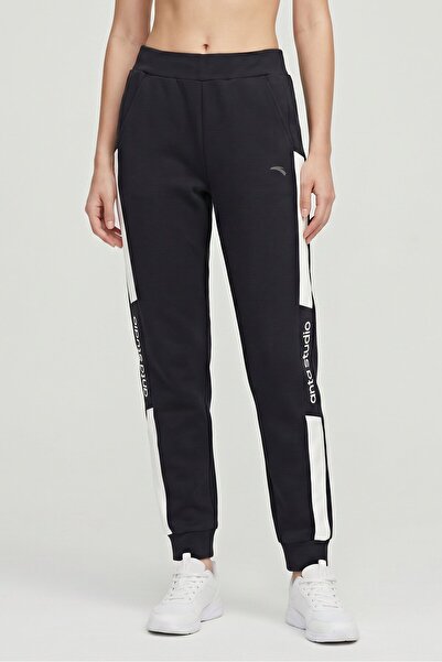 Anta Women Regular Fit Outdoor Sweatpants, Black