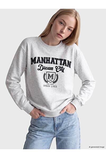 LC Waikiki I Embroidered Loose Fit Women's Thick Sweatshirt from Freezen Store