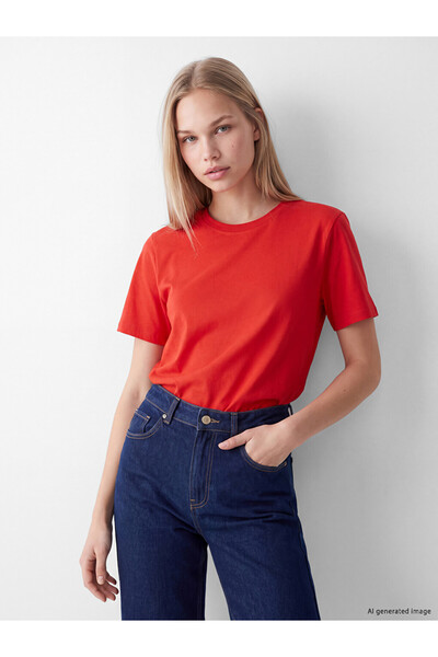 LC Waikiki I Zero Roba Collar 100% Cotton Women's T-Shirt from Freezen Store