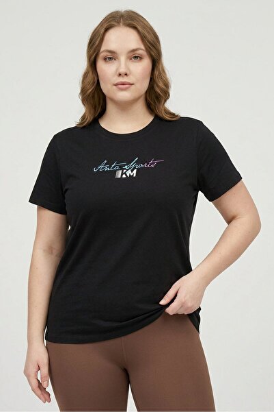Anta Women Regular Fit Short Sleeve Outdoor T-Shirt, Black