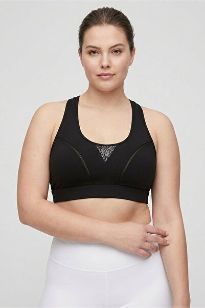 Anta Women Solid Padded Sports Bra, Black