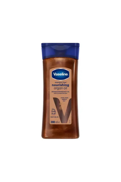 Vaseline زيت الأرغان المغذي للجسم مع لمعان برونزي 200 مل