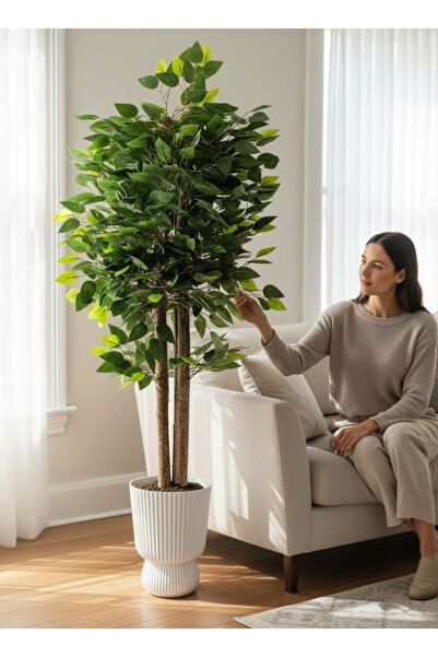 ERHAN FLOWERS ÇİÇEK & DEKORASYON 150 cm Yapay Benjamin Ağacı – Dekoratif Büyü...