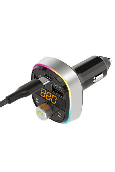 S-LINK SL-BT601 BT 5.3V Led Ekranlı TF, BT, USB Destekli 2 USB 2.4V 1 Type C PD30W Hızlı Şarjlı Fm T