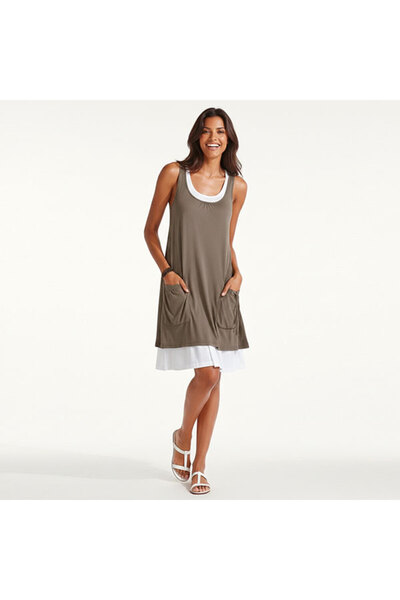 dorbe Women's Khaki Sleeveless Dress