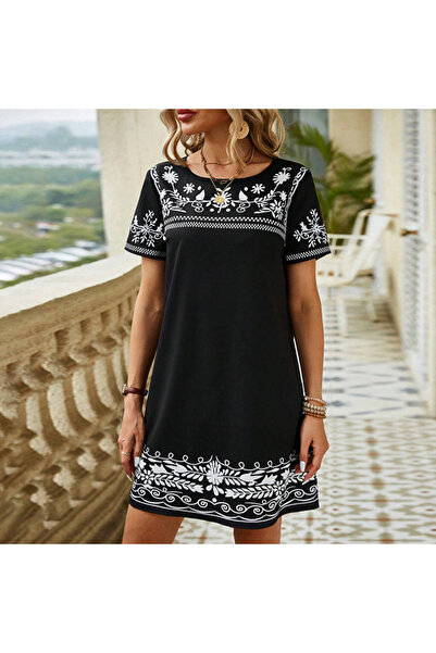 dorbe Women's Black Embroidered Dress