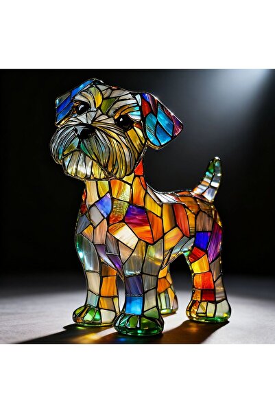 Morvena Picks Schnauzer cu barbă - Lampă de masă cu baterie - Lampă de masă r...