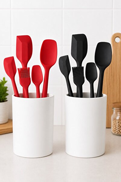 Raneel Kazançlı Alışveriş Silicone kitchen spatula and brush set 5 pieces