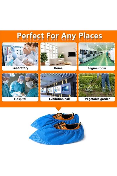 Shoes Care أغطية أحذية غير منسوجة يمكن التخلص منها - 1000 قطعة (500 زوج)، مقاومة، خفيفة الوزن، غطاء واقي من الغبار، مقاس واحد، أزرق