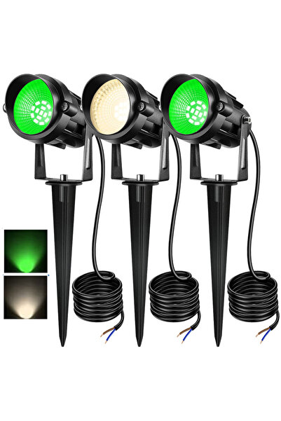 Morvena Picks Piese - Spoturi de exterior verzi - 110V cu priza - IP Waterpro...