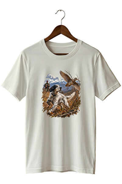 remonz Tricou Premium Imprimat cu Ilustrație Exclusivă Wild Nature Çulluk Setter