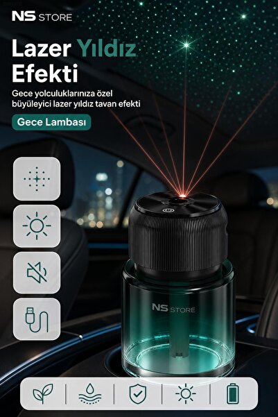 NS Store Akıllı Araç İçi Koku Difüzörü Şarjlı Otomatik Hava Ferahlatıcı Lazer Efektli Oto Kokusu