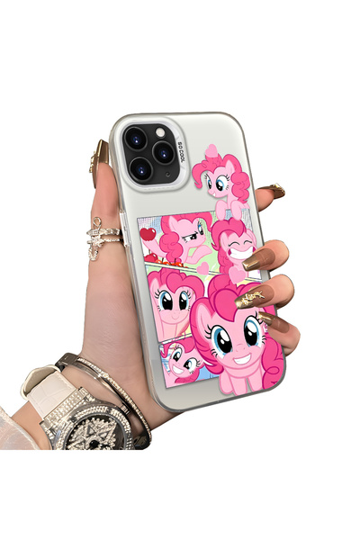 ucuc iPhone 11 Pro Max Uyumlu Pinkie Pie Çoklu Yüz İfadesi Baskılı Sert Akril...