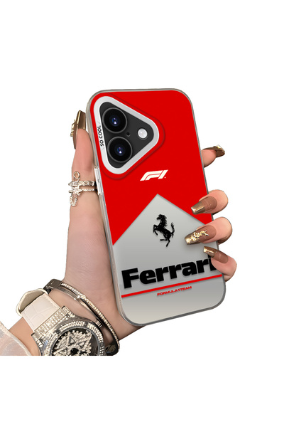ucuc iPhone 17 Compatible Stylish Racing Car Pattern Acrylic Back Panel Silic...