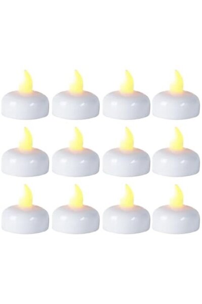 Morvena Picks Lumanari cu apa LED plutitoare - Pachet de 12 - Lumina alba calda