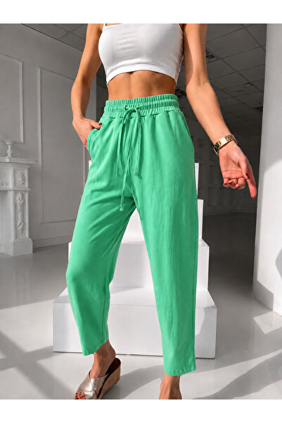 My Blog Grass Green Lace-Up Trousers - 50371