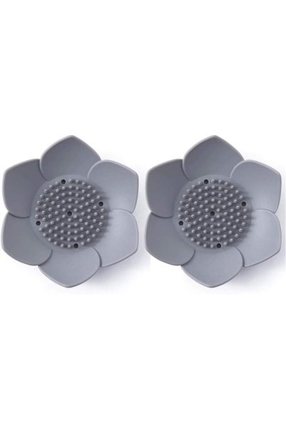 Morvena Picks Sapuniera din silicon cu flori - pachet 2 suporturi pentru sapu...