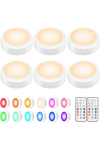 Morvena Picks 6 lumini cu LED RGB cu telecomandă - Temporizator de luminozita...