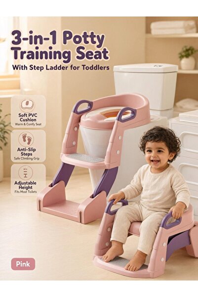 Generic Potty Training Seat Toddler Toilet Trainer With Step Stool Foldable P...