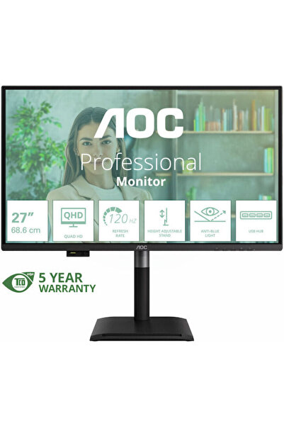 Aoc Q27P4U Οθόνη IPS HDR 27 " QHD 2560x1440 με Χρόνο Απόκρισης 4ms GTG