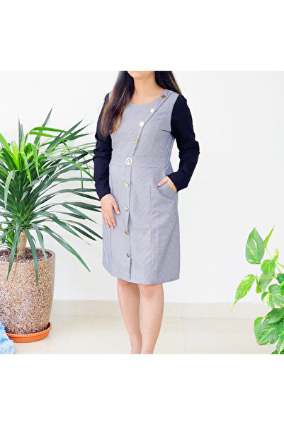 dorbe Women's Gray Black Long sleeve Dress